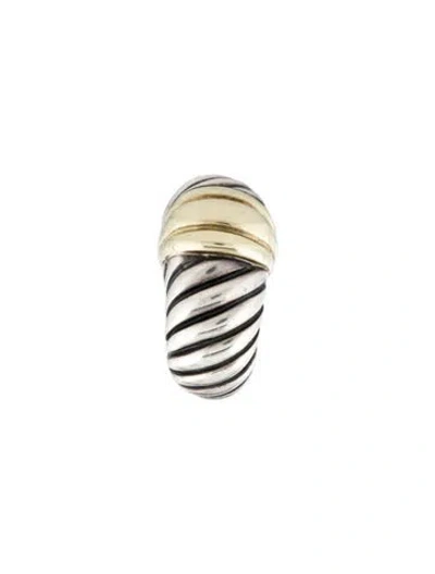 Pre-owned David Yurman Two-tone Shrimp Single Earclip Earring In Multi