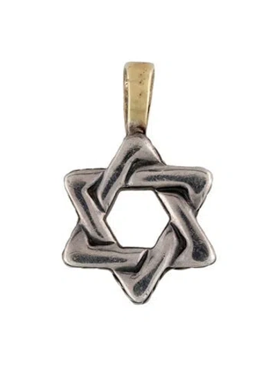 Pre-owned David Yurman Two-tone Star Of David Amulet, 1" In Multicolor