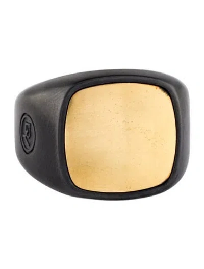 Pre-owned David Yurman Two-tone Streamline Signet Ring In Multicolor