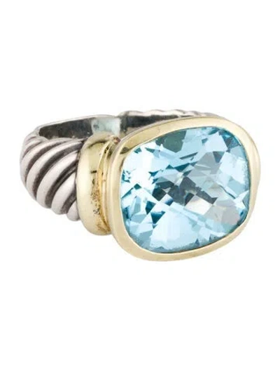 Pre-owned David Yurman Two-tone Topaz Albion Ring In Multi