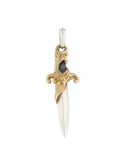 Pre-owned David Yurman Two-tone Waves Dagger Amulette In Multi