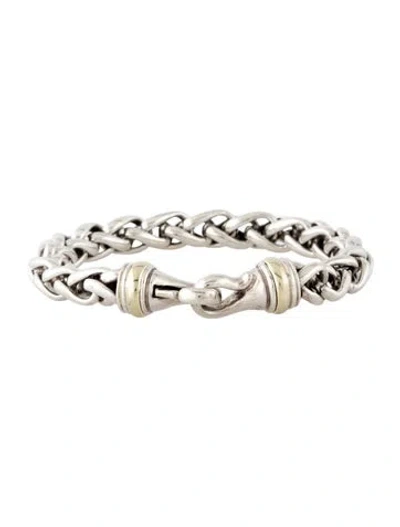 Pre-owned David Yurman Two-tone Wheat Chain Bracelet, 6.5" In Multicolor