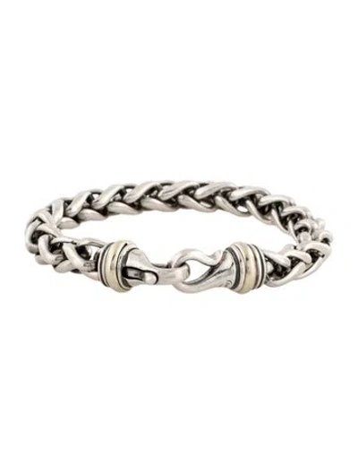 Pre-owned David Yurman Two-tone Wheat Chain Bracelet, 6.75" In Multicolor