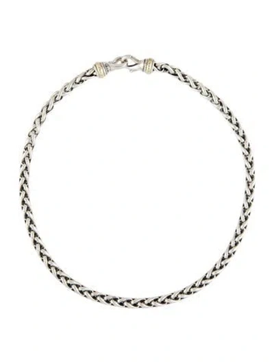 Pre-owned David Yurman Two-tone Wheat Chain Necklace, 16" In Multi