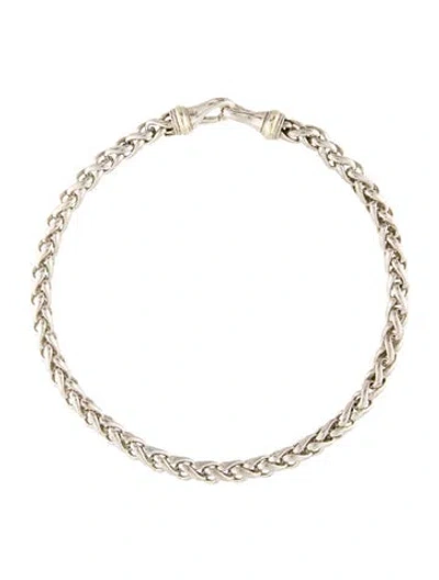 Pre-owned David Yurman Two-tone Wheat Chain Necklace, 16" In Multicolor