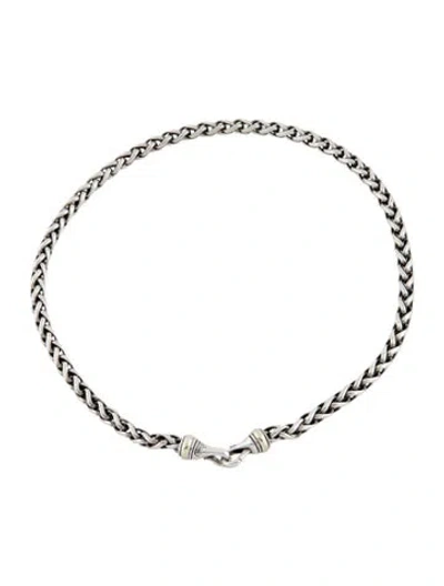 Pre-owned David Yurman Two-tone Wheat Chain Necklace, 18" In Multi