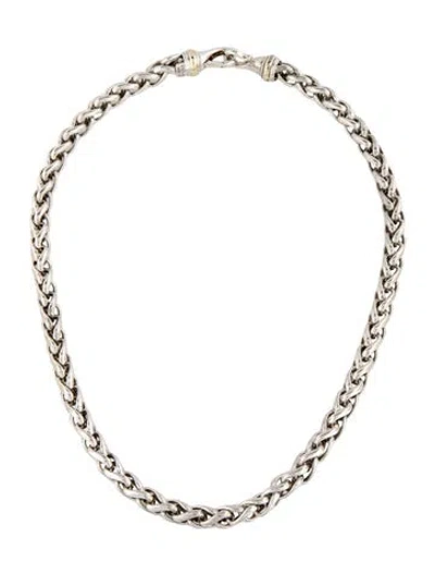 Pre-owned David Yurman Two-tone Wheat Chain Necklace, 20" In Multicolor
