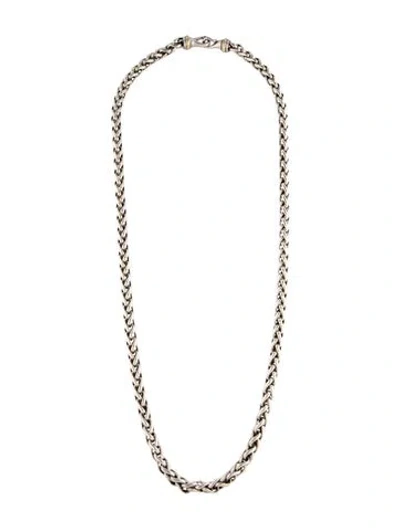 Pre-owned David Yurman Two-tone Wheat Chain Necklace, 32.5" In Multicolor