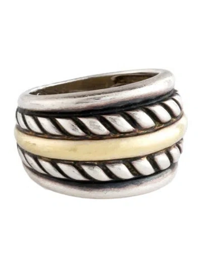 Pre-owned David Yurman Two-tone Wide Band In Multi