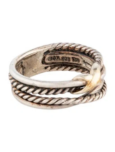 Pre-owned David Yurman Two-tone X Crossover Collection® Band Ring In Multicolor