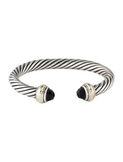 Pre-owned David Yurman Vintage Amethyst Classic Cable Bracelet, 6.5" In Multicolor