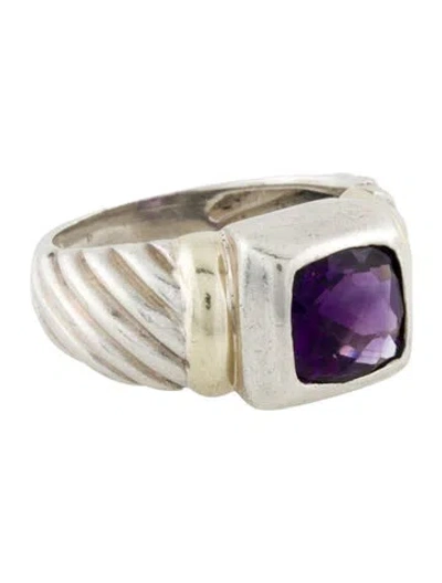 Pre-owned David Yurman Vintage Amethyst Cocktail Ring In Multi