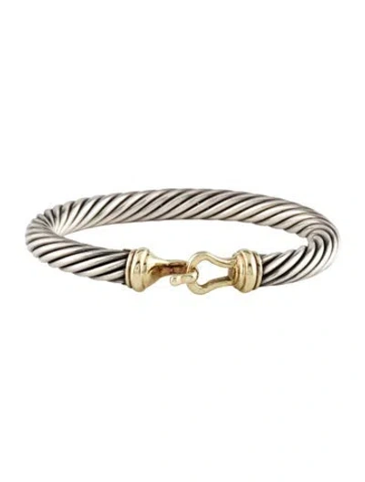 Pre-owned David Yurman Vintage Buckle Classic Cable Bracelet, 6" In Multi