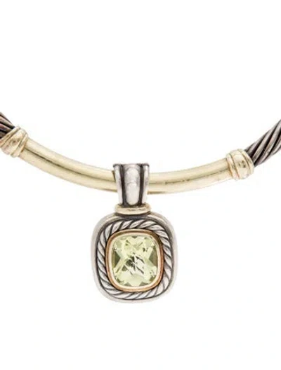 Pre-owned David Yurman Vintage Citrine Albion Enhancer Pendant Necklace, 16" In Multi