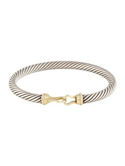 Pre-owned David Yurman Vintage Classic Cable Buckle Bracelet, 6.25" In Multi