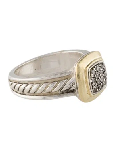 Pre-owned David Yurman Vintage Diamond Albion Cocktail Ring In Multi