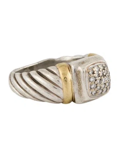 Pre-owned David Yurman Vintage Diamond Noblesse Cocktail Ring In Multi