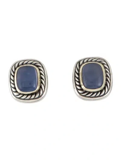 Pre-owned David Yurman Vintage Dyed Chalcedony Albion Earclips In Multi