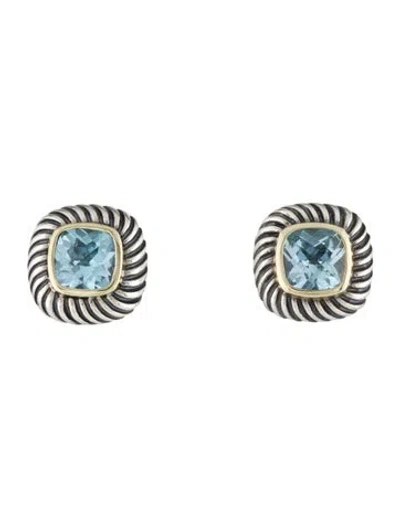 Pre-owned David Yurman Vintage Topaz Albion Stud Earrings In Multi