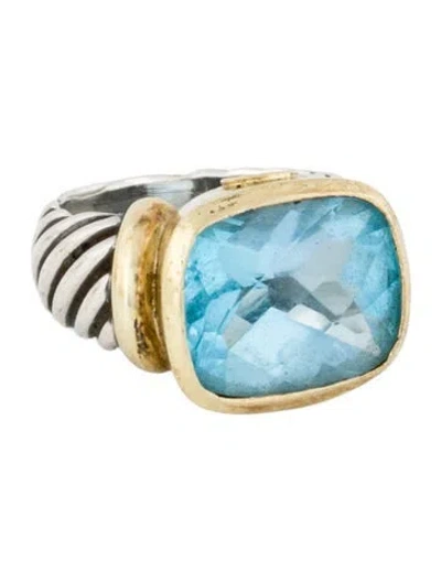 Pre-owned David Yurman Vintage Topaz Noblesse Cocktail Ring In Multi