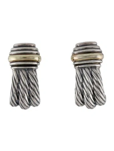 Pre-owned David Yurman Vintage Two-tone Earclips In Multi