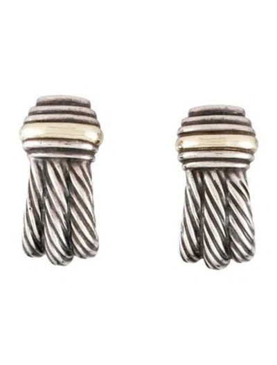Pre-owned David Yurman Vintage Two-tone Earclips In Multi