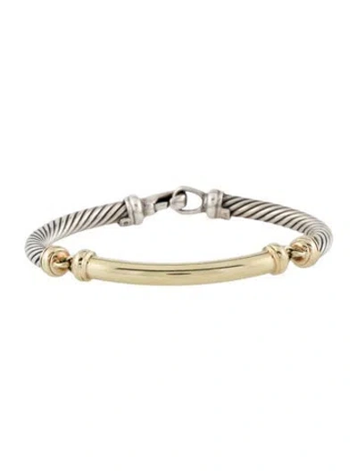 Pre-owned David Yurman Vintage Two-tone Metro Bracelet, 6" In Multi