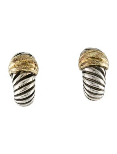 Pre-owned David Yurman Vintage Two-tone Shrimp Earclips In Multi