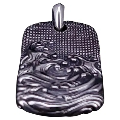 Pre-owned David Yurman Waves Tag Sterling Silver 925 In Multi