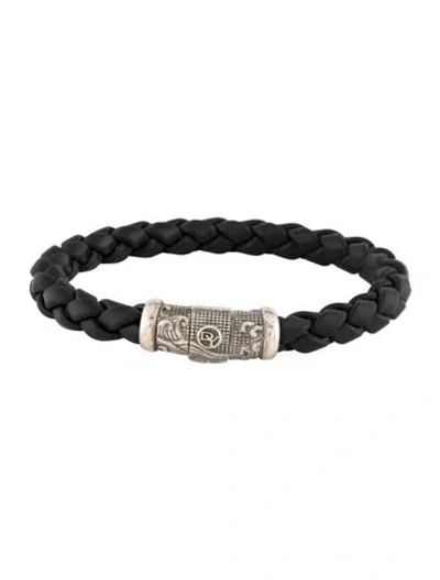 Pre-owned David Yurman Waves Woven Rubber Bracelet In Black
