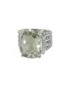David Yurman Sterling Silver Prasiolite And Diamond Wheaton Ring In Gold