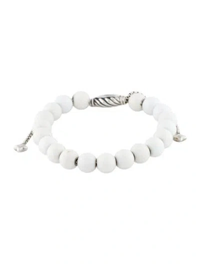 Pre-owned David Yurman White Agate Spiritual Beads Bracelet, 10" In Multi