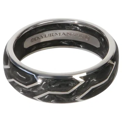 Pre-owned David Yurman White Gold 8mm Forged Carbon Band