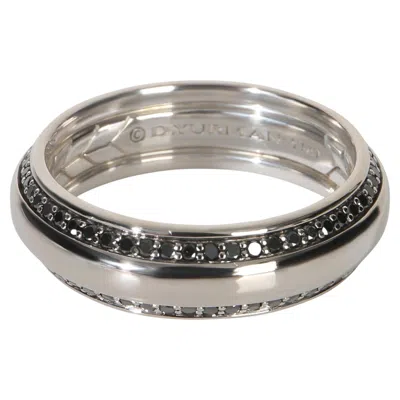 Pre-owned David Yurman White Gold Diamond Beveled Edge Band