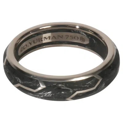 Pre-owned David Yurman White Gold Forged Carbon Ring