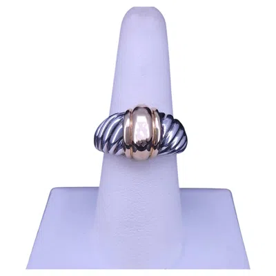 Pre-owned David Yurman Women's 18k Yellow Gold Sterling Silver Ring, Size 7.5