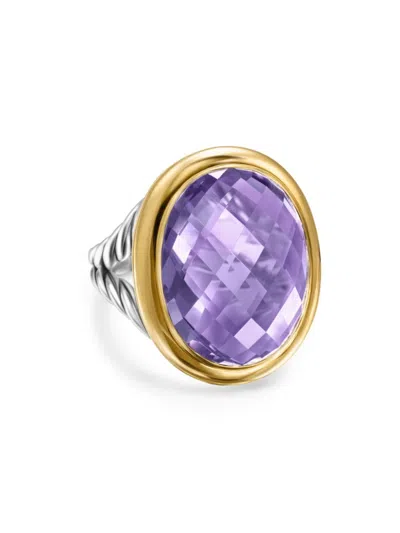 David Yurman Women's Albion Oval Ring In Sterling Silver In Amethyst