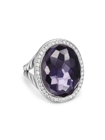 David Yurman Women's Albion Oval Ring In Sterling Silver In Hemetine Back