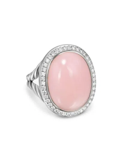 David Yurman Women's Albion Oval Ring In Sterling Silver In Pink Opal