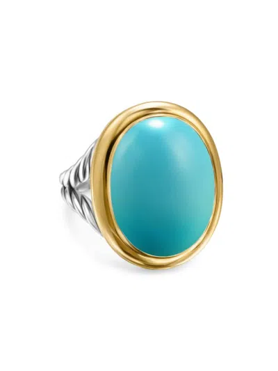 David Yurman Women's Albion Oval Ring In Sterling Silver In Reconstituted Turquoise