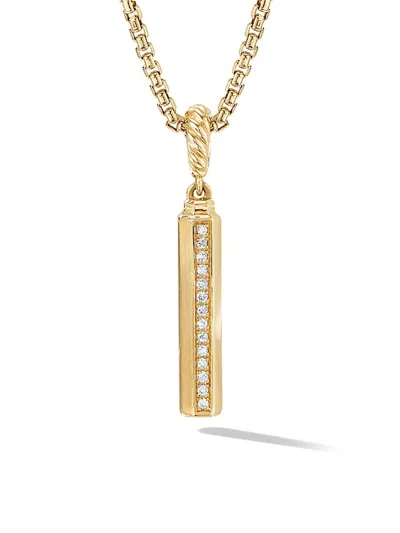 David Yurman Women's Barrel Amulet In 18k Yellow Gold With Diamonds, 27mm In White