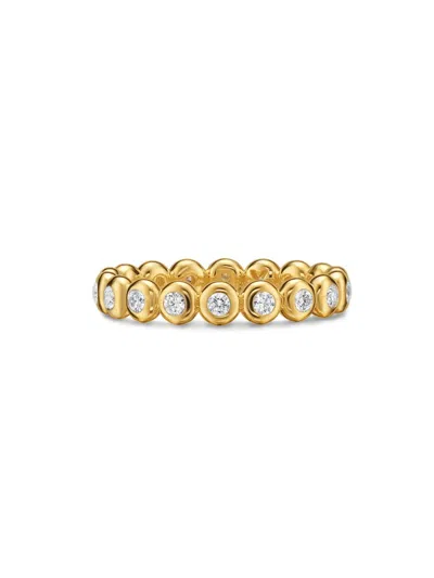 David Yurman Women's Bezel Set Band Ring In 18k Yellow Gold