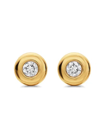 David Yurman Bezel Set Stud Earrings In Gold