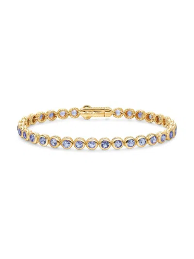 David Yurman Women's Bezel Set Tennis Bracelet In 18k Yellow Gold