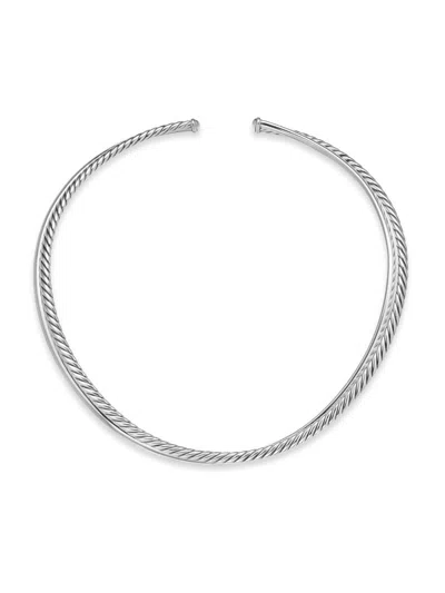 David Yurman Women's Bold Crossover Collar Necklace In Sterling Silver, 10mm In Metallic