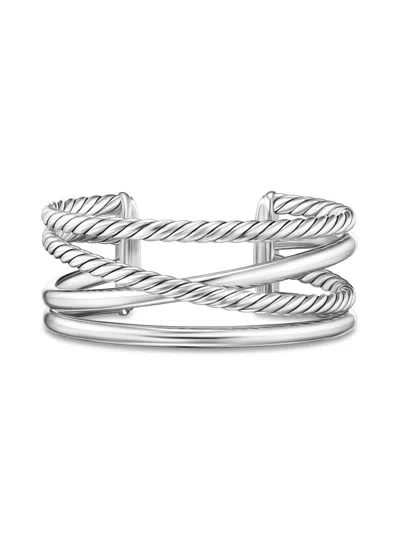 David Yurman Women's Bold Crossover Multi Row Cuff Bracelet In Sterling Silver, 24.4mm