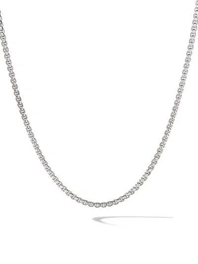 David Yurman Small Box Chain Necklace With An Accent Of 14k Gold 2.7mm, 36 In Silver