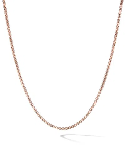 David Yurman Women's Box Chain Slider Necklace In 18k Rose Gold, 1.7mm In Burgundy
