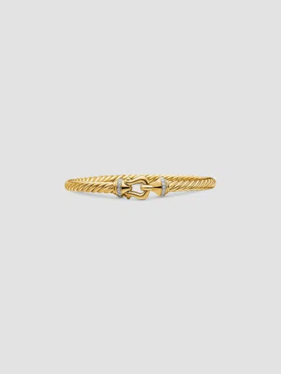 David Yurman Women's Buckle Cablespira Bracelet In 18k Yellow Gold