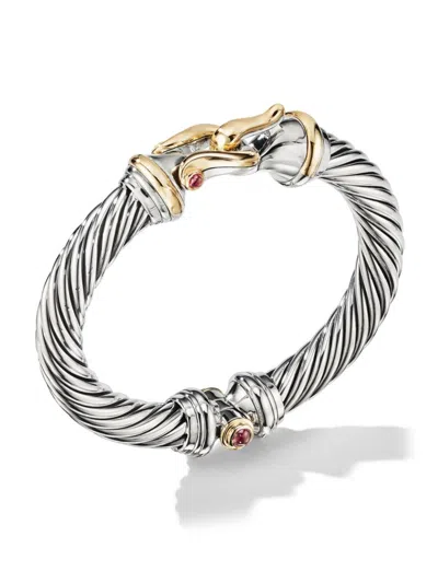 David Yurman Women's Buckle Classic Cable Bracelet In Sterling Silver In Rhodolite Garnet